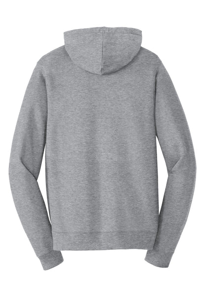 Rear View of Athl Heather Port & Company Fan Favorite Fleece Pullover Hooded Sweatshirt. PC850H