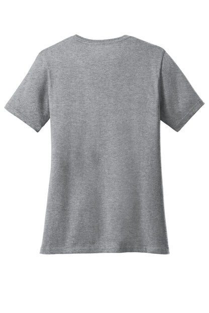 Rear View of Athl Heather Port & Company Women's Core Cotton Tee. LPC54