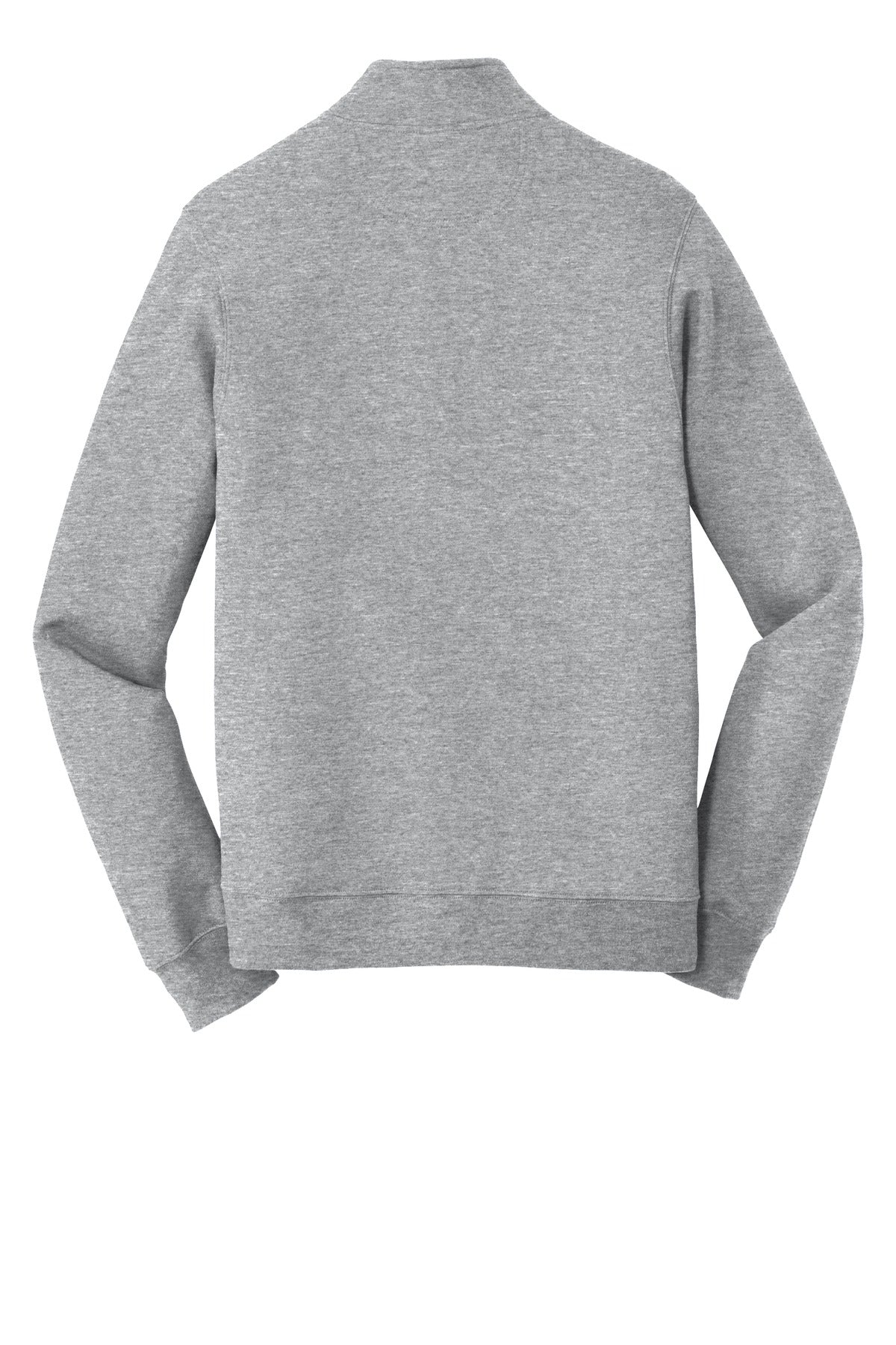 Rear View of Athletic Hthr Port & Company Fan Favorite Fleece 1/4-Zip Pullover Sweatshirt. PC850Q
