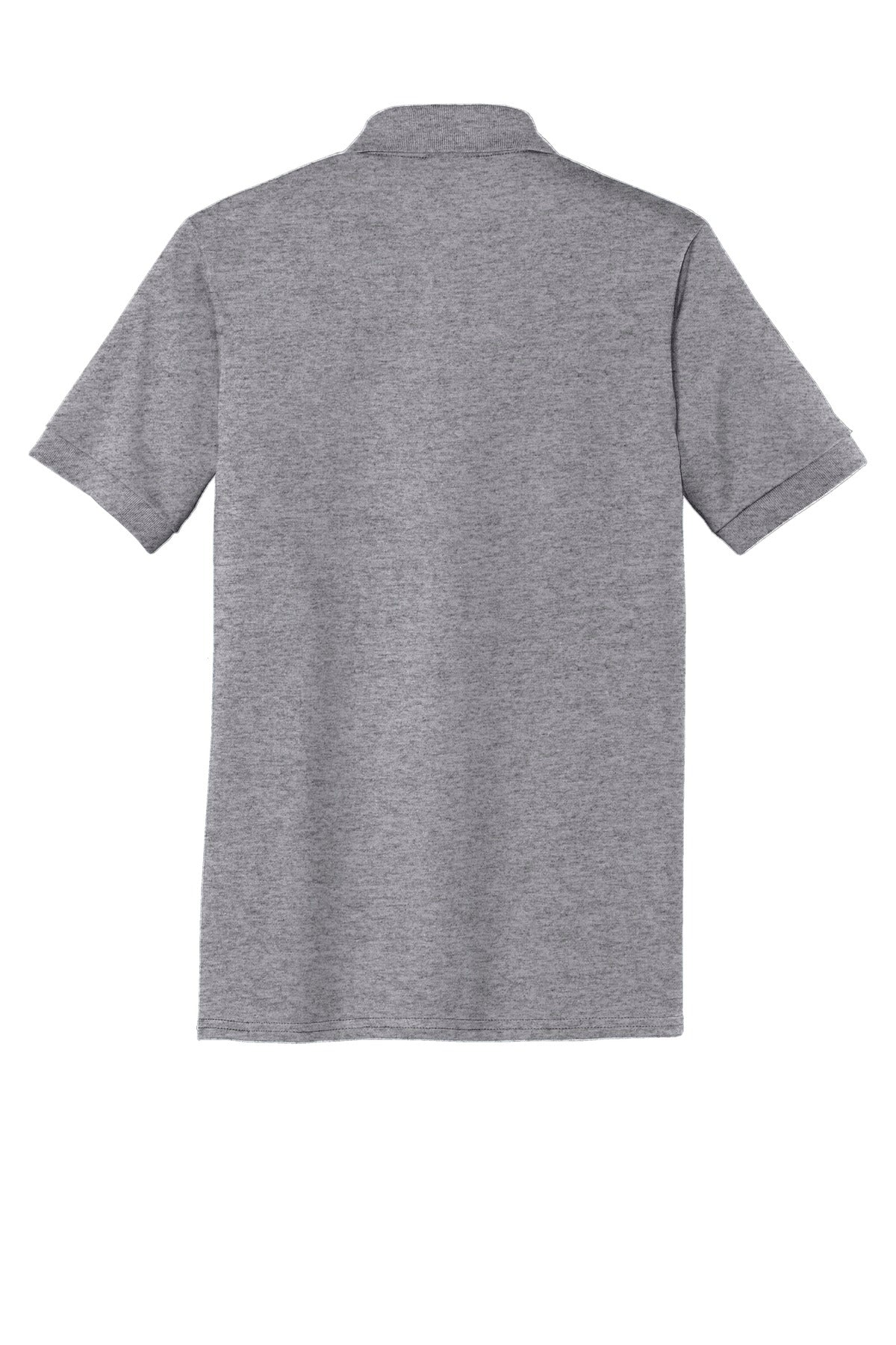 Rear View of Athletic Hthr Port & Company Tall Core Blend Jersey Knit Polo. KP55T