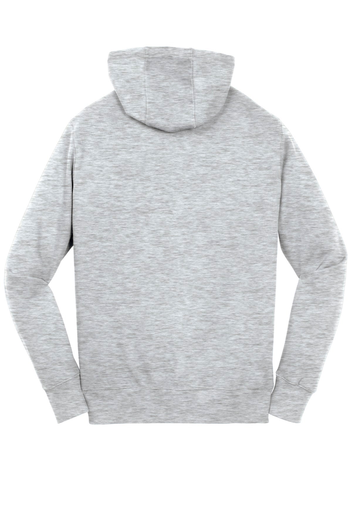 Rear View of Athletic Hthr Sport-Tek Full-Zip Hooded Sweatshirt. ST258