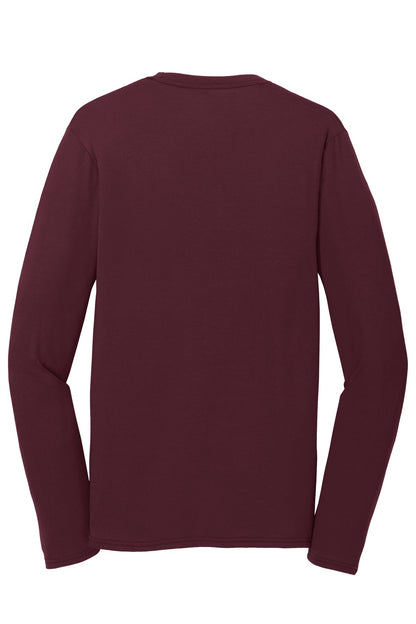 Rear View of Athletic Mar Port & Company Long Sleeve Performance Blend Tee. PC381LS