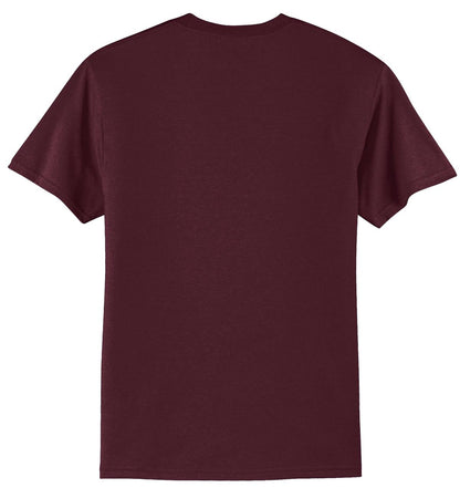 Rear View of Athletic Marn Port & Company Tall Core Blend Tee. PC55T