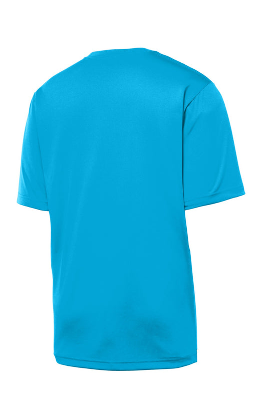 Rear View of Atomic Blue Sport-Tek PosiCharge Tough Tee . ST320