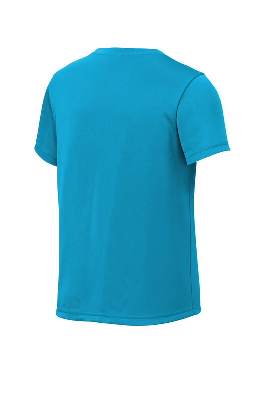 Rear View of AtomicBlue Sport-Tek Youth PosiCharge Re-Compete Tee YST720