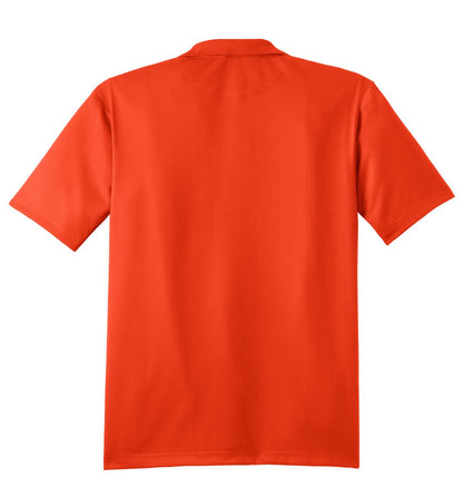 Rear View of Autumn Orange Port Authority Performance Fine Jacquard Polo. K528