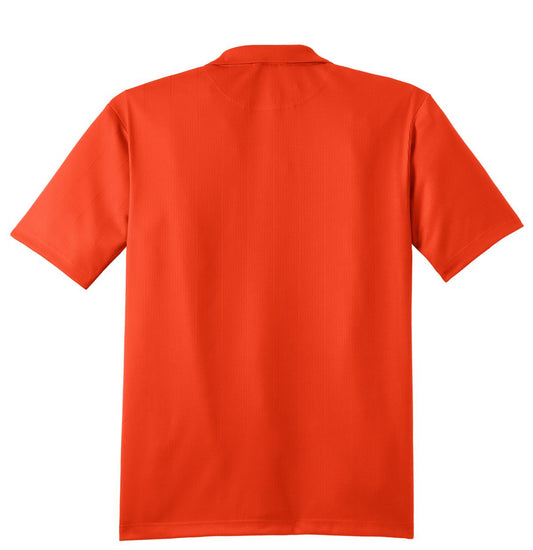 Rear View of Autumn Orange Port Authority Performance Fine Jacquard Polo. K528