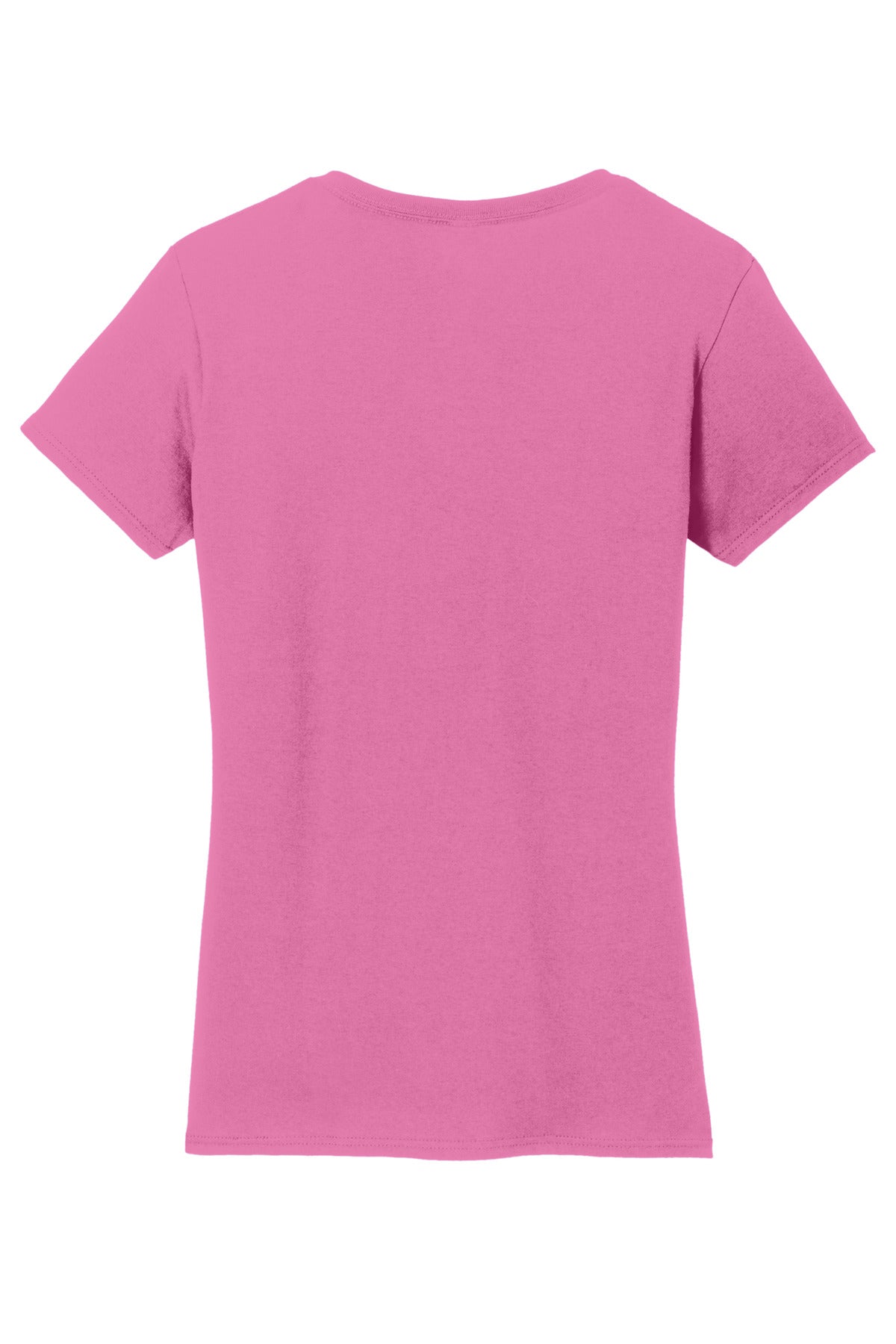 Rear View of Azalea Gildan Women's Heavy Cotton 100% Cotton V-Neck T-Shirt. 5V00L