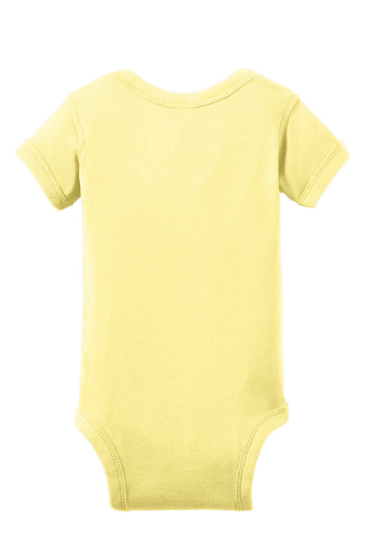 Rear View of Banana Rabbit Skins Infant Short Sleeve Baby Rib Bodysuit. RS4400