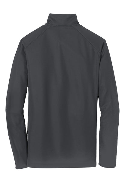 Rear View of Battleship Gry Port Authority Pinpoint Mesh 1/2-Zip. K806