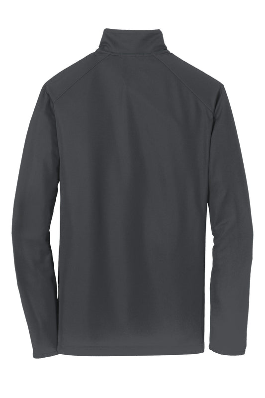 Rear View of Battleship Gry Port Authority Pinpoint Mesh 1/2-Zip. K806