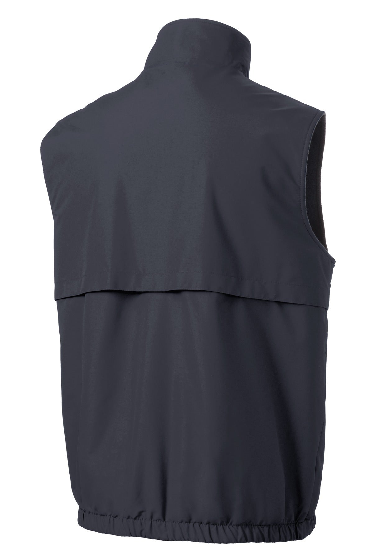 Rear View of Battleship Gry Port Authority Reversible Charger Vest. J7490