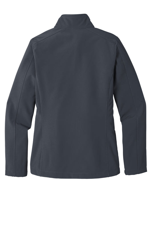 Rear View of Battleship Gry Port Authority Women's Core Soft Shell Jacket. L317
