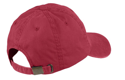 Rear View of Berry Port Authority Garment-Washed Cap. PWU
