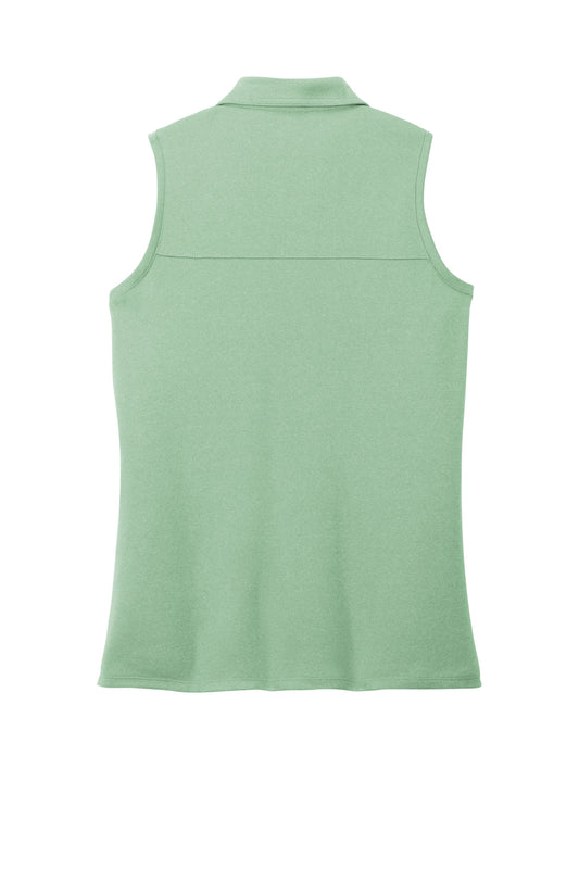 Rear View of BerylGrnHt TravisMathew Women's Coto Performance Sleeveless Polo TM1WX001