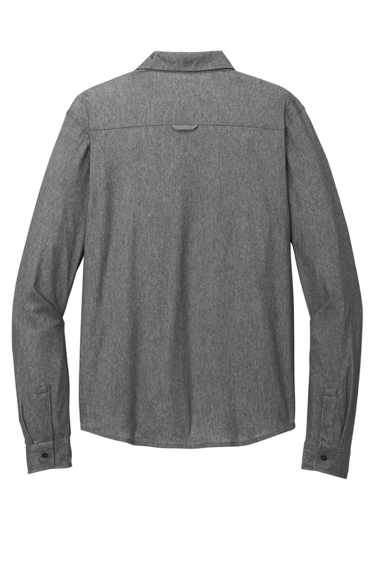 Rear View of BktpHthr OGIO Extend Long Sleeve Button-Up OG161