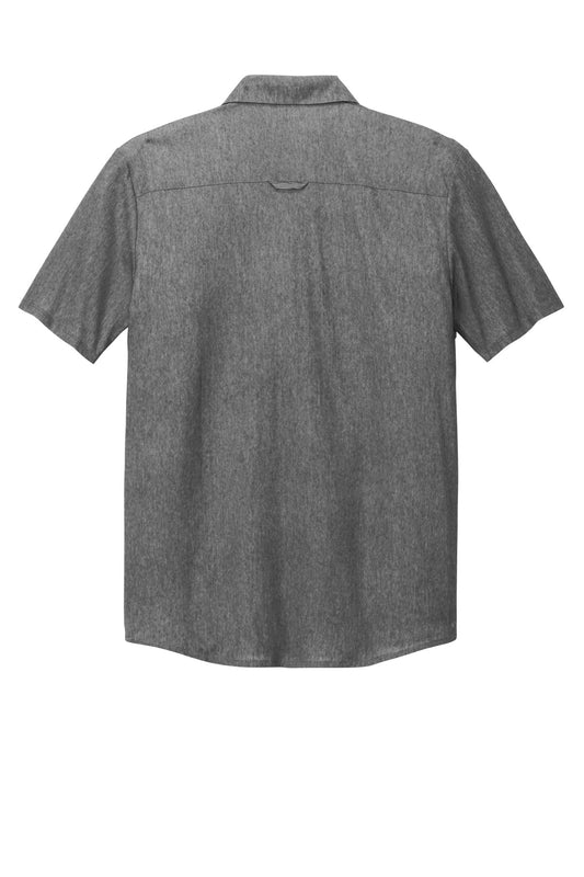 Rear View of BktpHthr OGIO Extend Short Sleeve Button-Up OG160