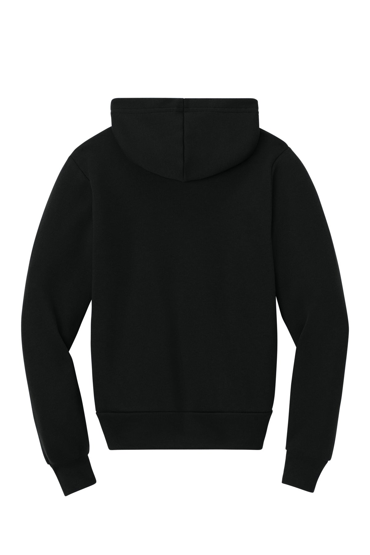 Rear View of Black BELLA+CANVAS Youth Sponge Fleece Pullover Hoodie BC3719Y
