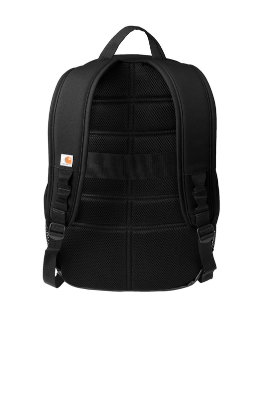 Rear View of Black Carhartt 28L Foundry Series Dual-Compartment Backpack CTB0000486