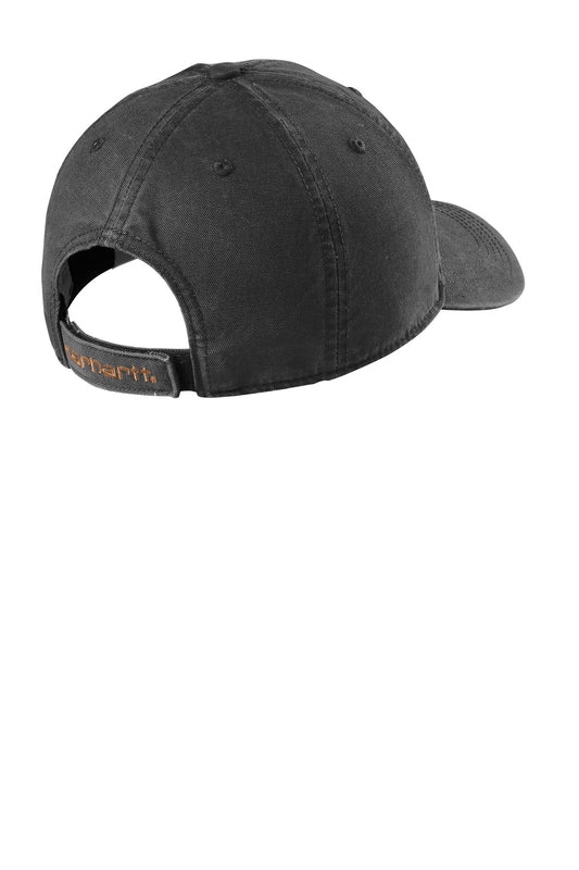 Rear View of Black Carhartt Cotton Canvas Cap CT103938