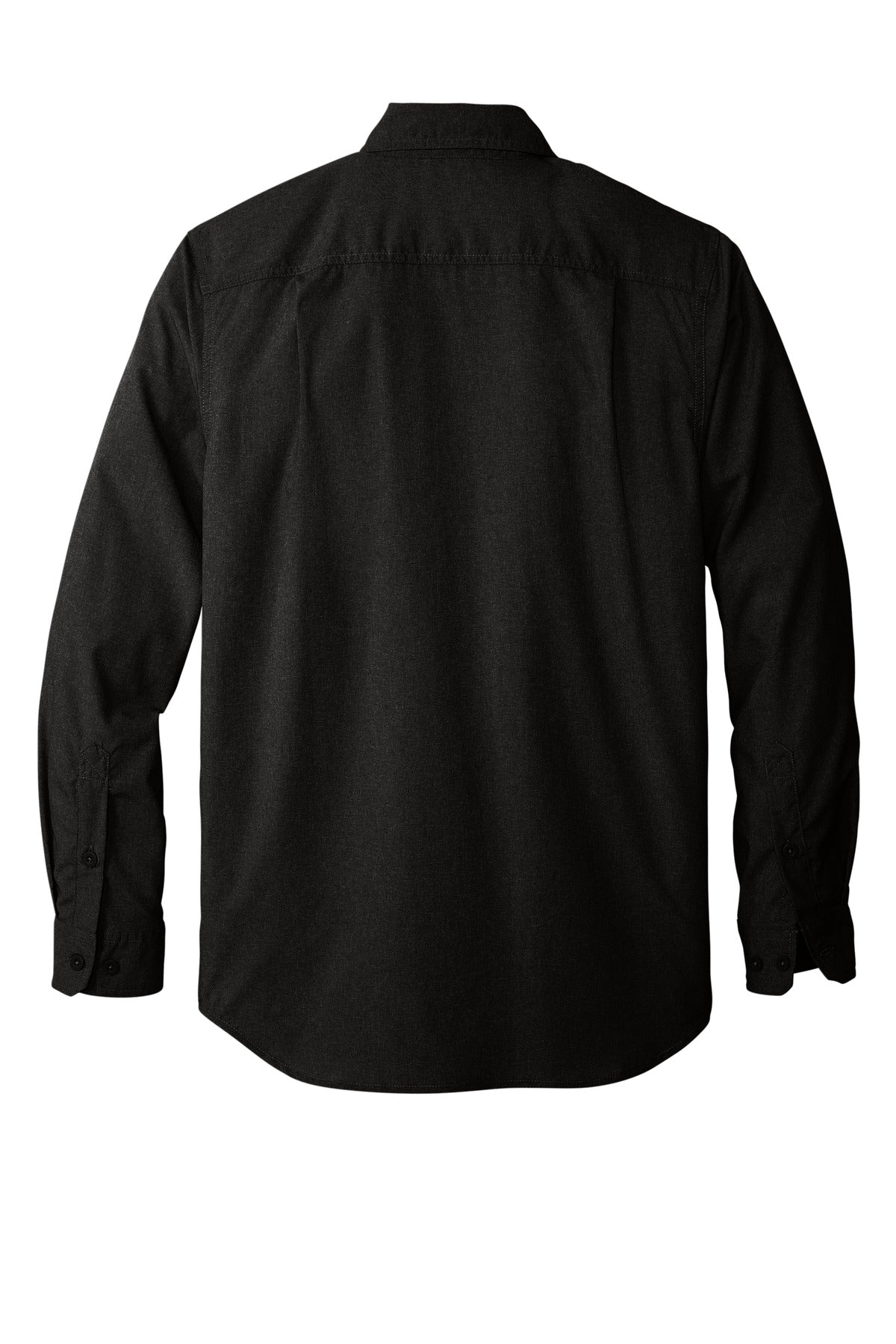 Rear View of Black Carhartt Force Solid Long Sleeve Shirt CT105291