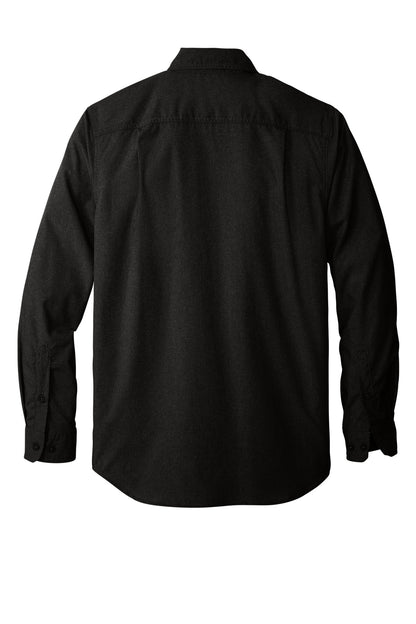 Rear View of Black Carhartt Force Solid Long Sleeve Shirt CT105291