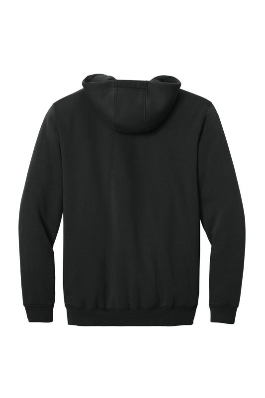 Rear View of Black Carhartt Midweight Hooded Zip-Front Sweatshirt. CTK122