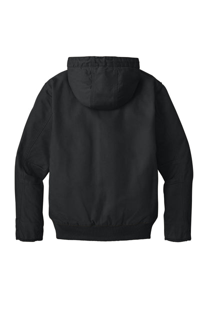 Rear View of Black Carhartt Washed Duck Active Jac. CT104050