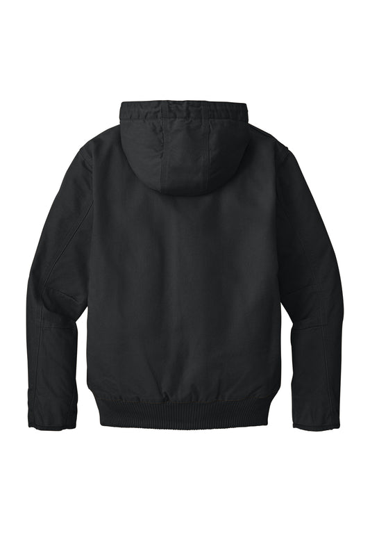 Rear View of Black Carhartt Washed Duck Active Jac. CT104050
