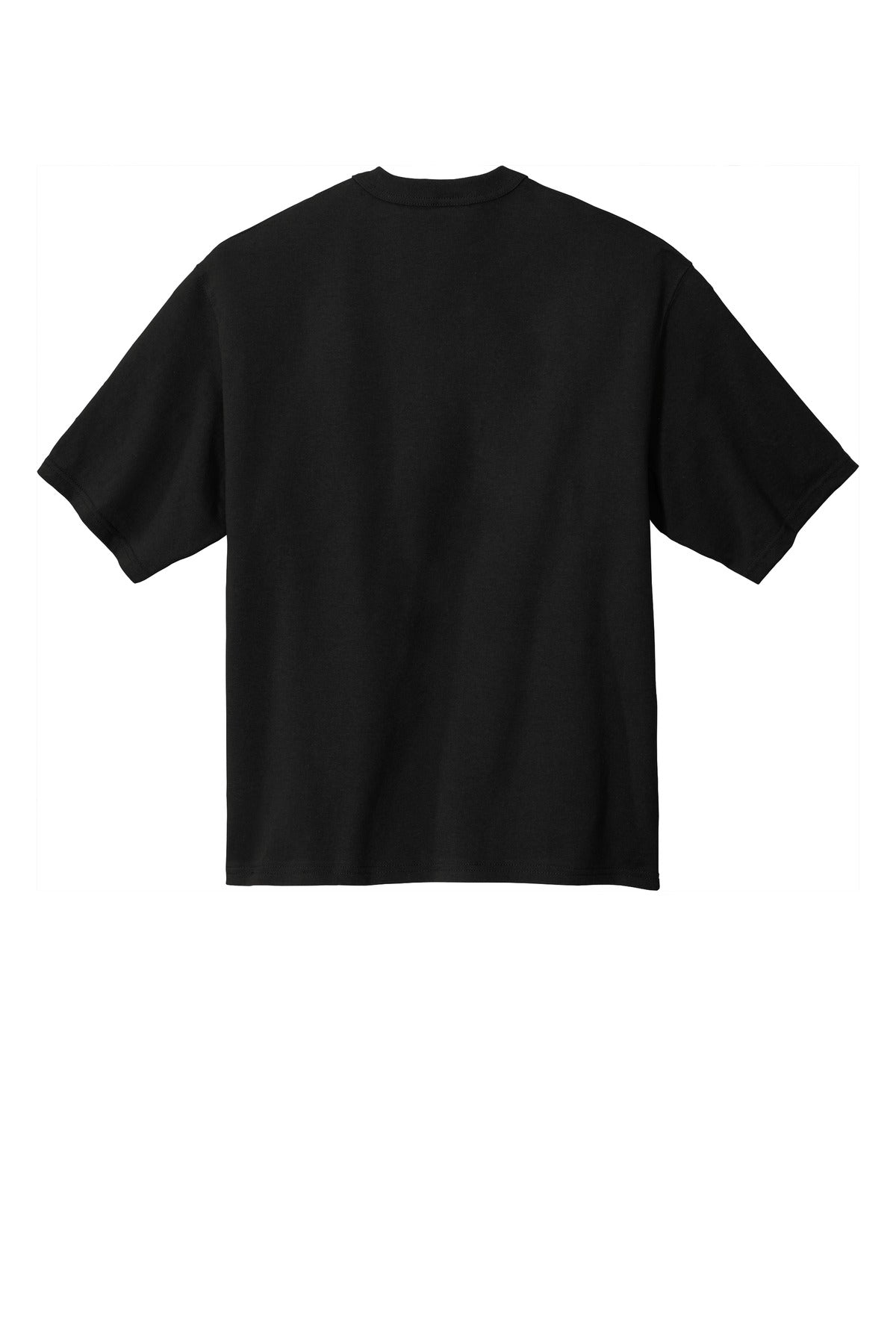 Rear View of Black Champion Heritage 7-Oz. Jersey Tee T105