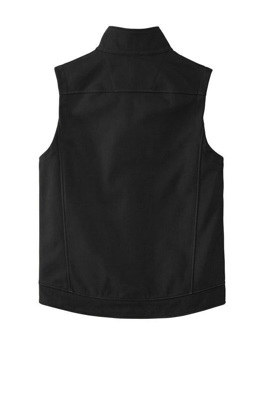 Rear View of Black CornerStone Duck Bonded Soft Shell Vest CSV60