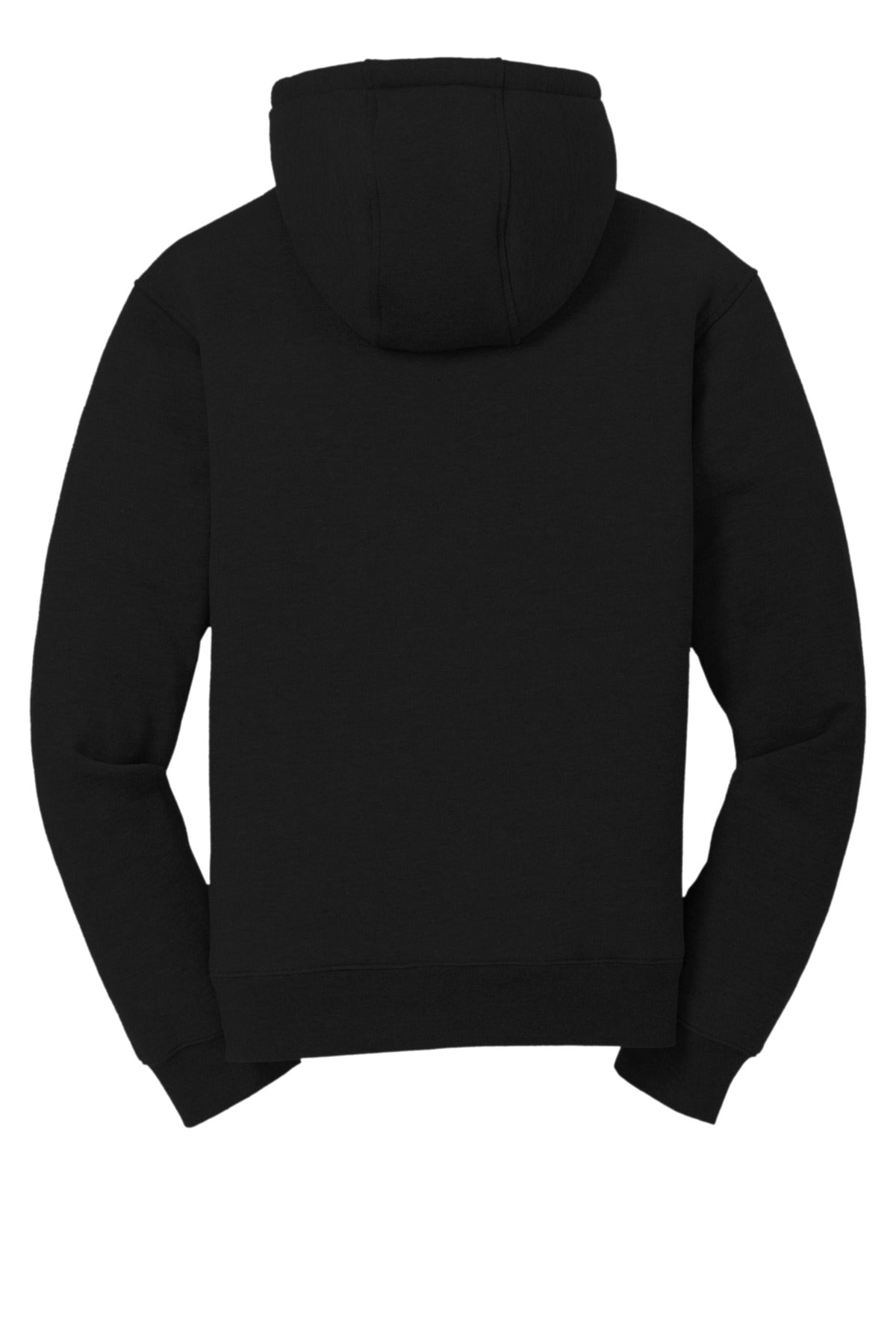 Rear View of Black CornerStone Heavyweight Sherpa-Lined Hooded Fleece Jacket. CS625