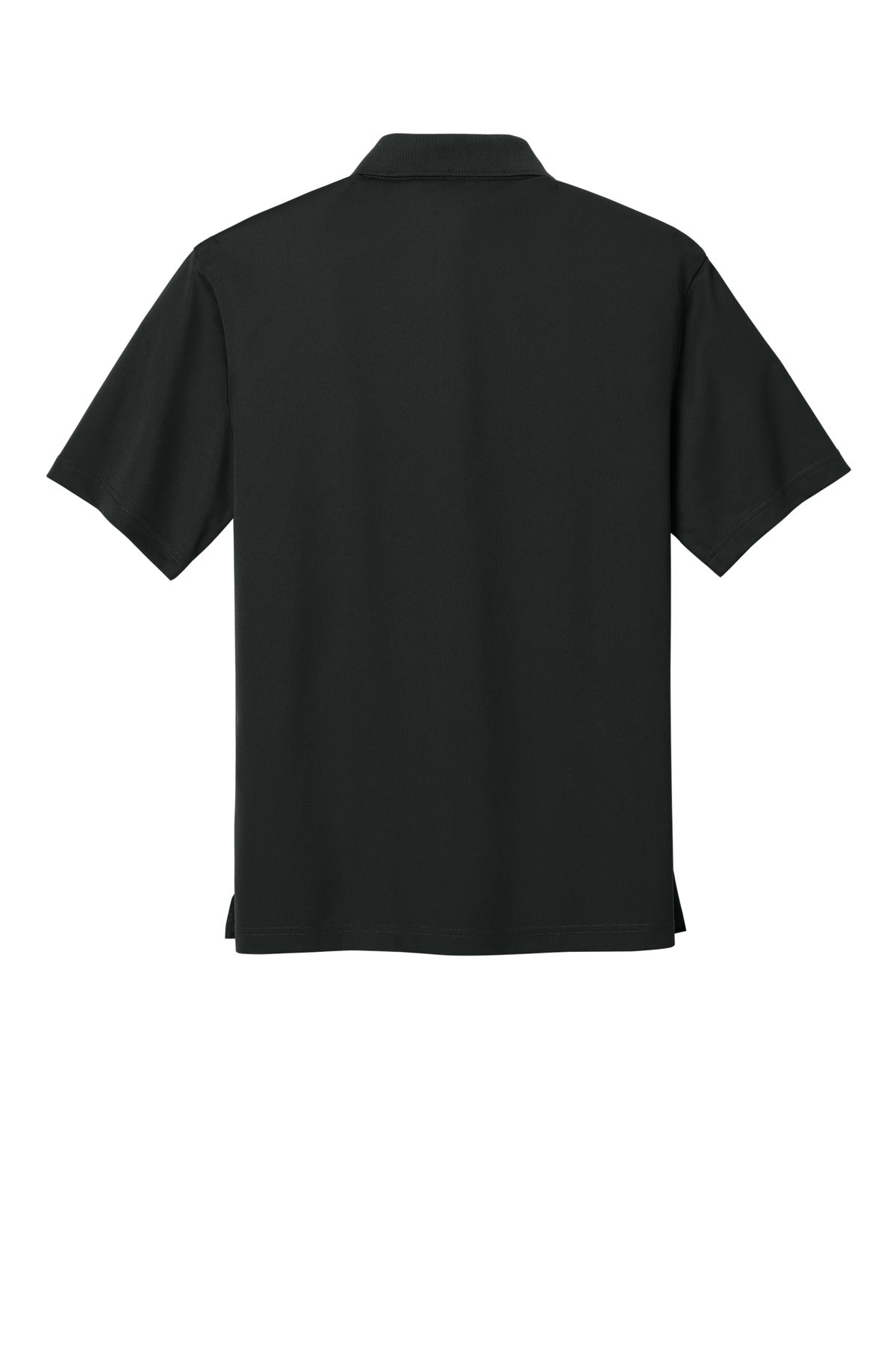 Rear View of Black CornerStone Micropique Gripper Polo. CS421