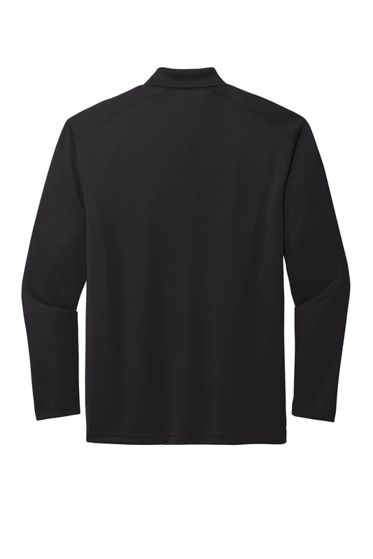 Rear View of Black CornerStone Select Lightweight Snag-Proof Long Sleeve Polo CS418LS