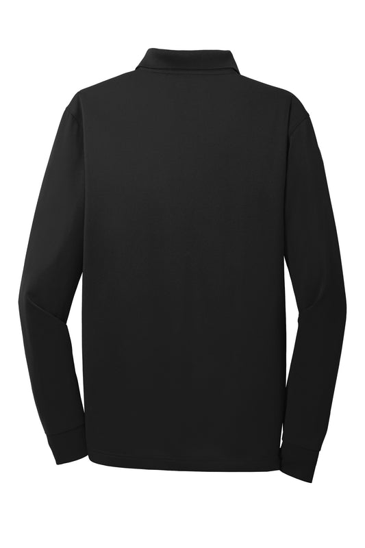 Rear View of Black CornerStone Select Snag-Proof Long Sleeve Polo. CS412LS