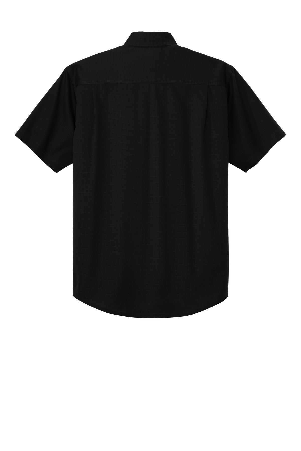 Rear View of Black CornerStone Short Sleeve Select Ripstop Shirt CSW175