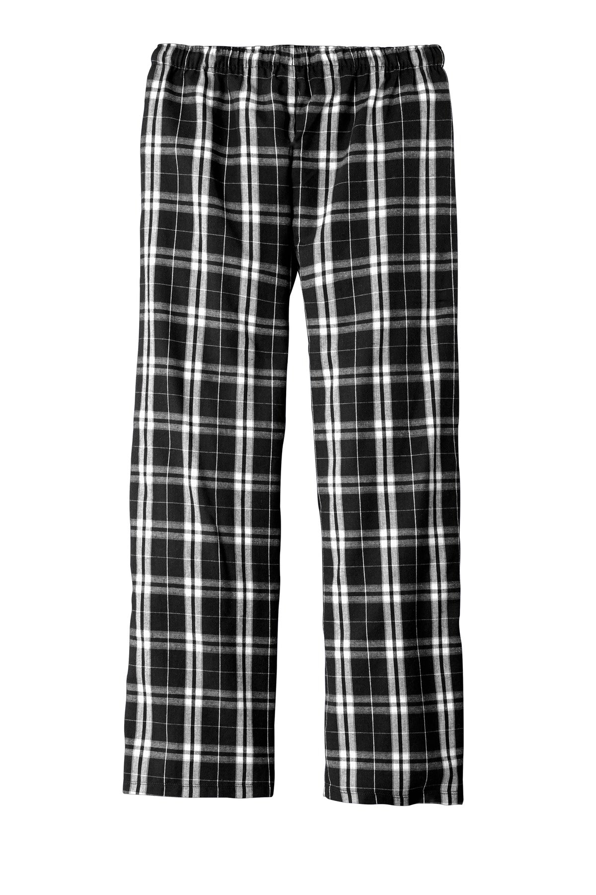 Rear View of Black District Flannel Plaid Pant. DT1800