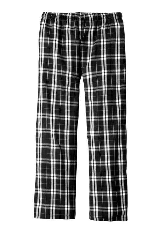 Rear View of Black District Flannel Plaid Pant. DT1800