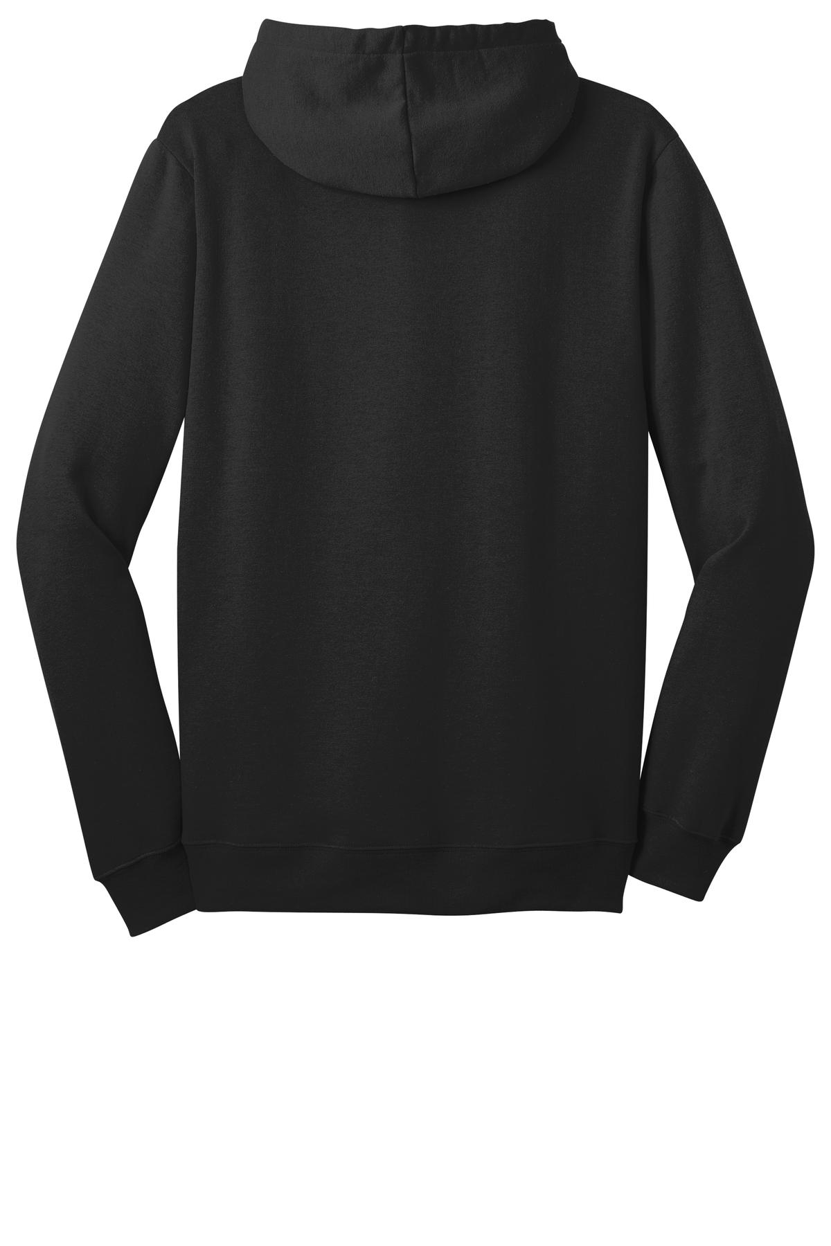Rear View of Black District The Concert Fleece Full-Zip Hoodie. DT800