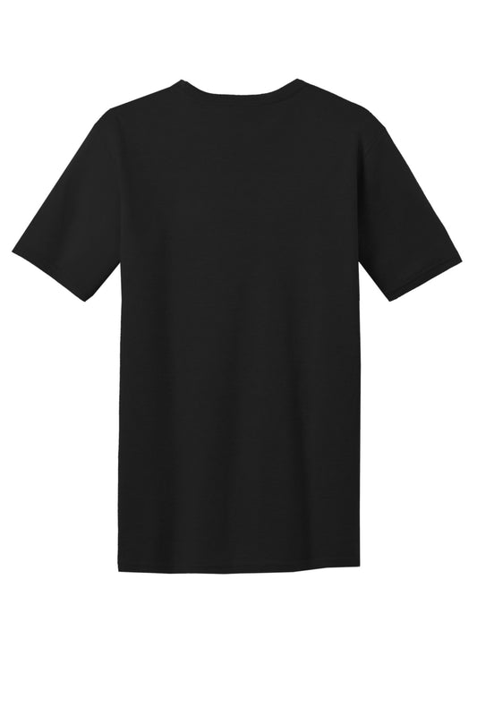 Rear View of Black District Very Important Tee with Pocket. DT6000P