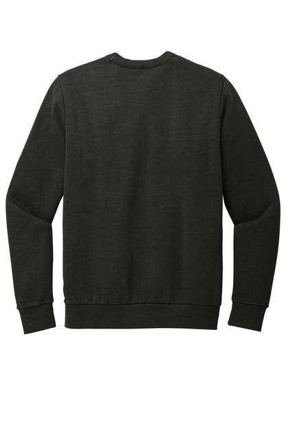 Rear View of Black District Wash Fleece Crew DT2204