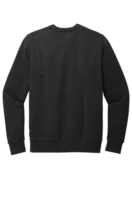Rear View of Black District Wash Fleece Crew DT2204
