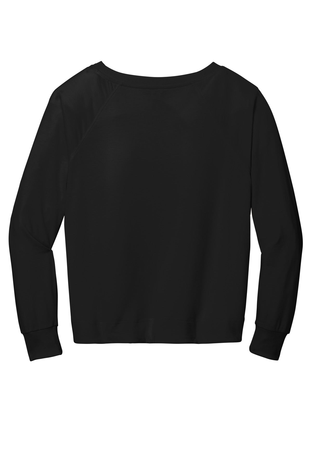 Rear View of Black District Women's Featherweight French Terry Long Sleeve Crewneck DT672