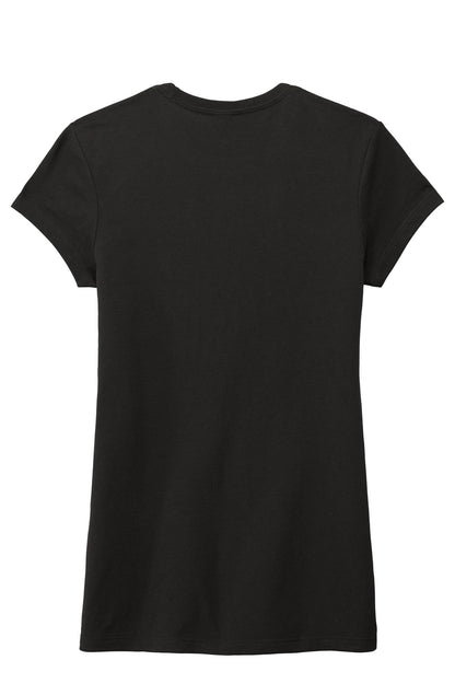 Rear View of Black District Women's Fitted Perfect Tri Tee. DT155