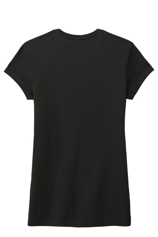 Rear View of Black District Women's Fitted Perfect Tri Tee. DT155