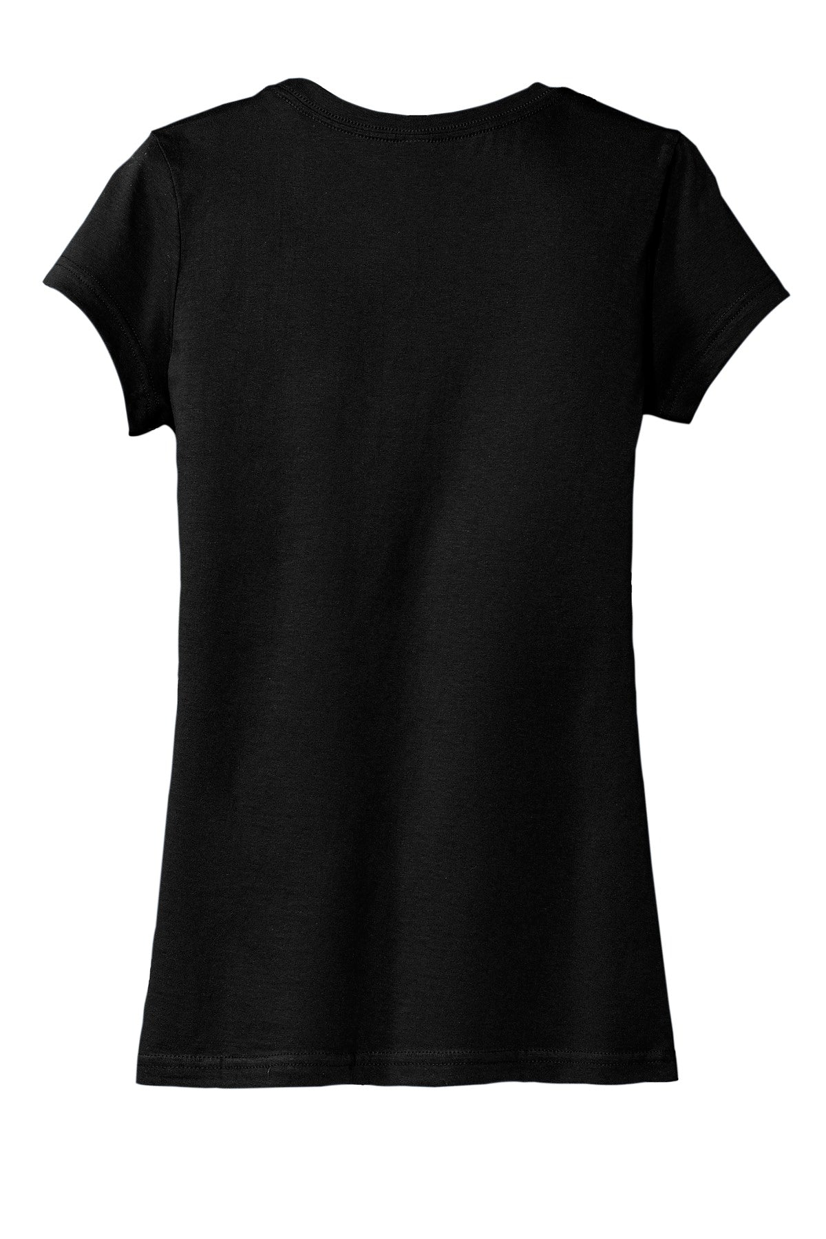 Rear View of Black District Women's Fitted Very Important Tee . DT6001