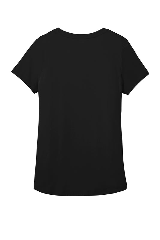 Rear View of Black District Women's Flex Scoop Neck Tee DT7501