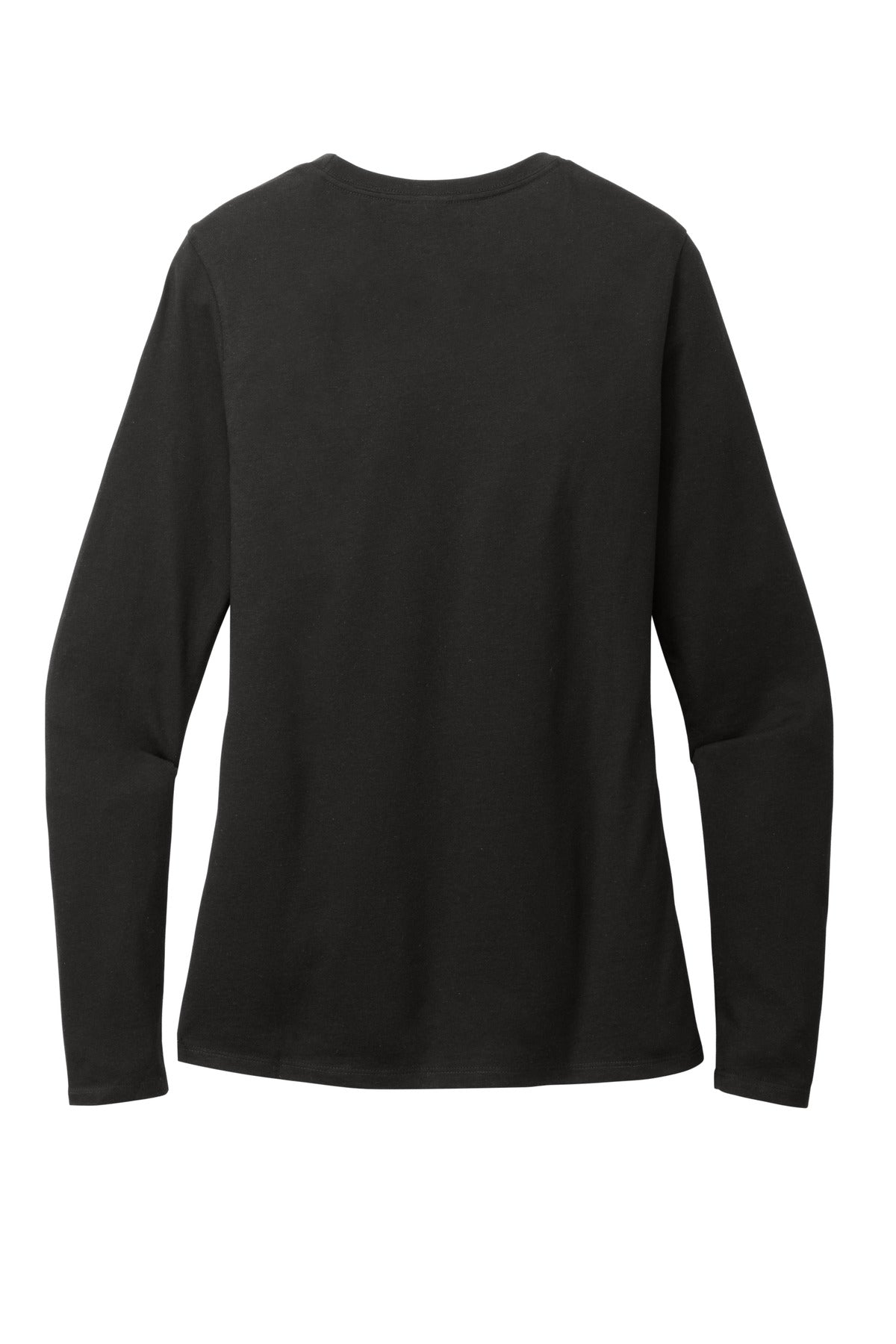 Rear View of Black District Women's Perfect Blend CVC Long Sleeve Tee DT110