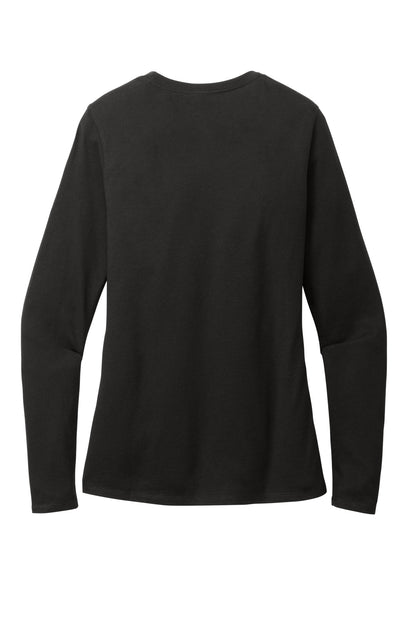 Rear View of Black District Women's Perfect Blend CVC Long Sleeve Tee DT110