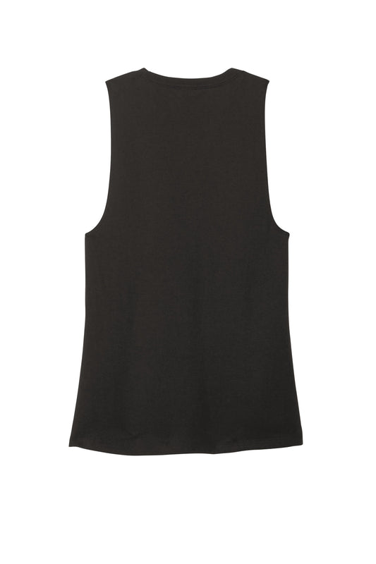 Rear View of Black District Women's Perfect Tri Muscle Tank DT153